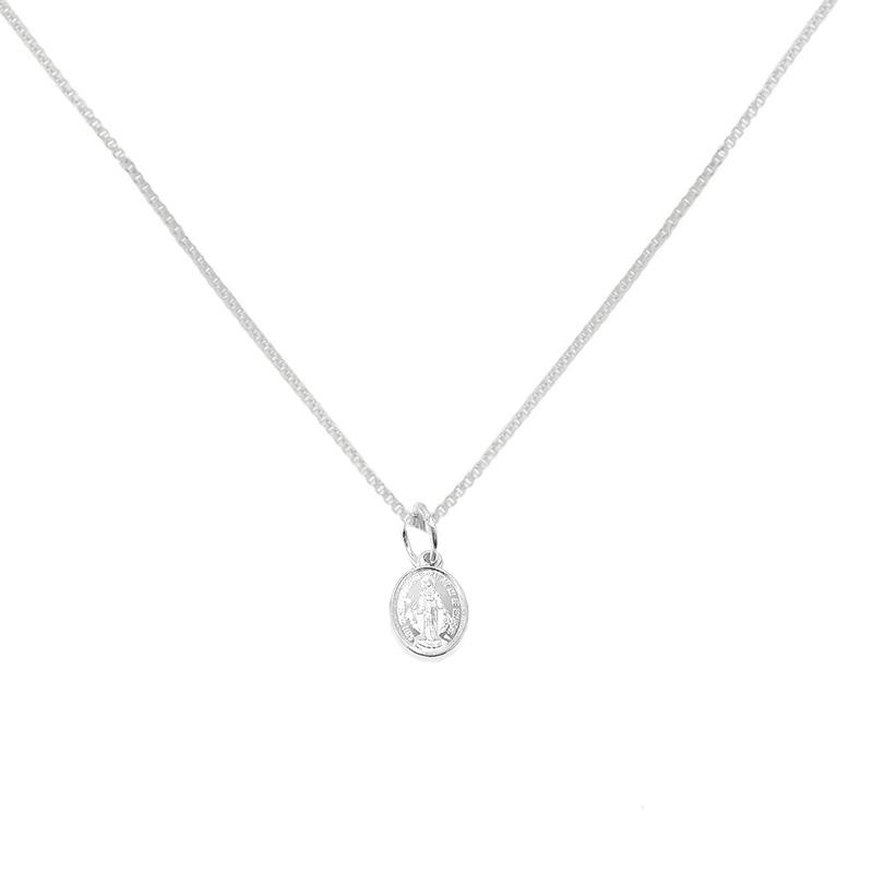 Correntinha com Medalha Nossa Senhora Dupla Face Prata 925