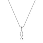 Colar Simbolo Cristão Feminino em Prata 925