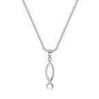 Colar Simbolo Cristão Feminino em Prata 925