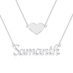 Colar Nome Personalizado com Coração Prata 925