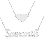 Colar Nome Personalizado com Coração Prata 925