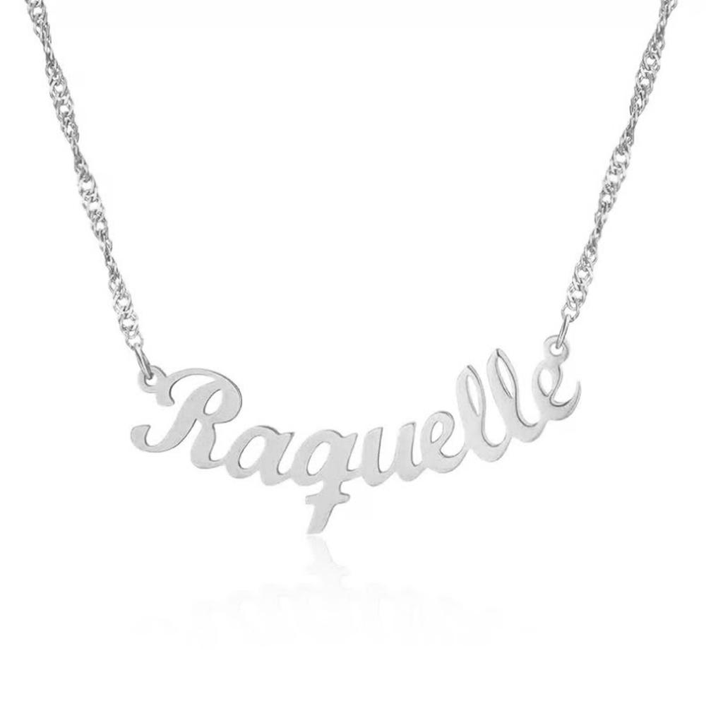Colar com Nome Curvado Personalizado Prata 925