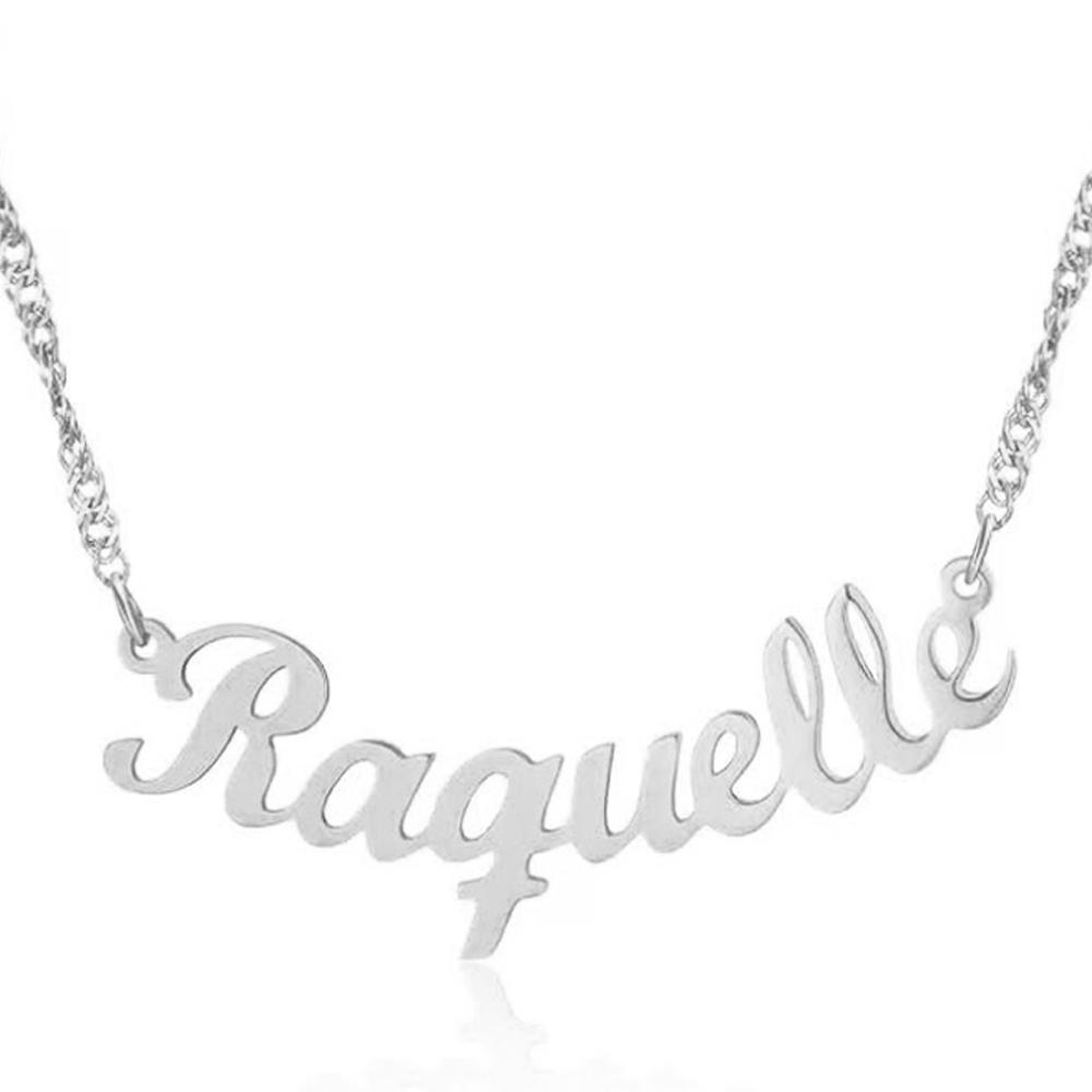 Colar com Nome Curvado Personalizado Prata 925