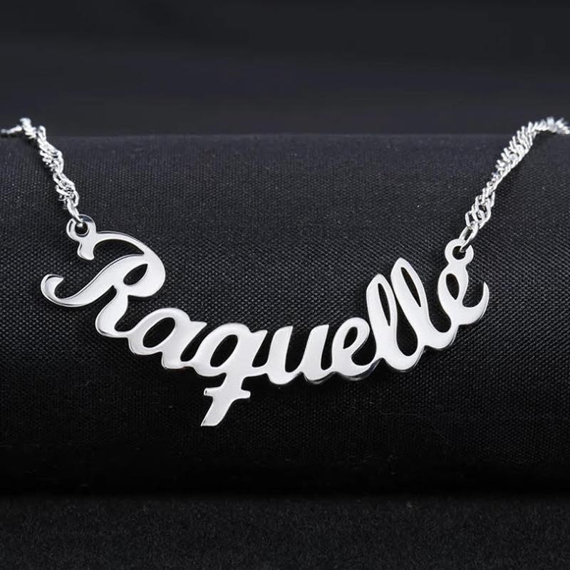 Colar com Nome Curvado Personalizado Prata 925